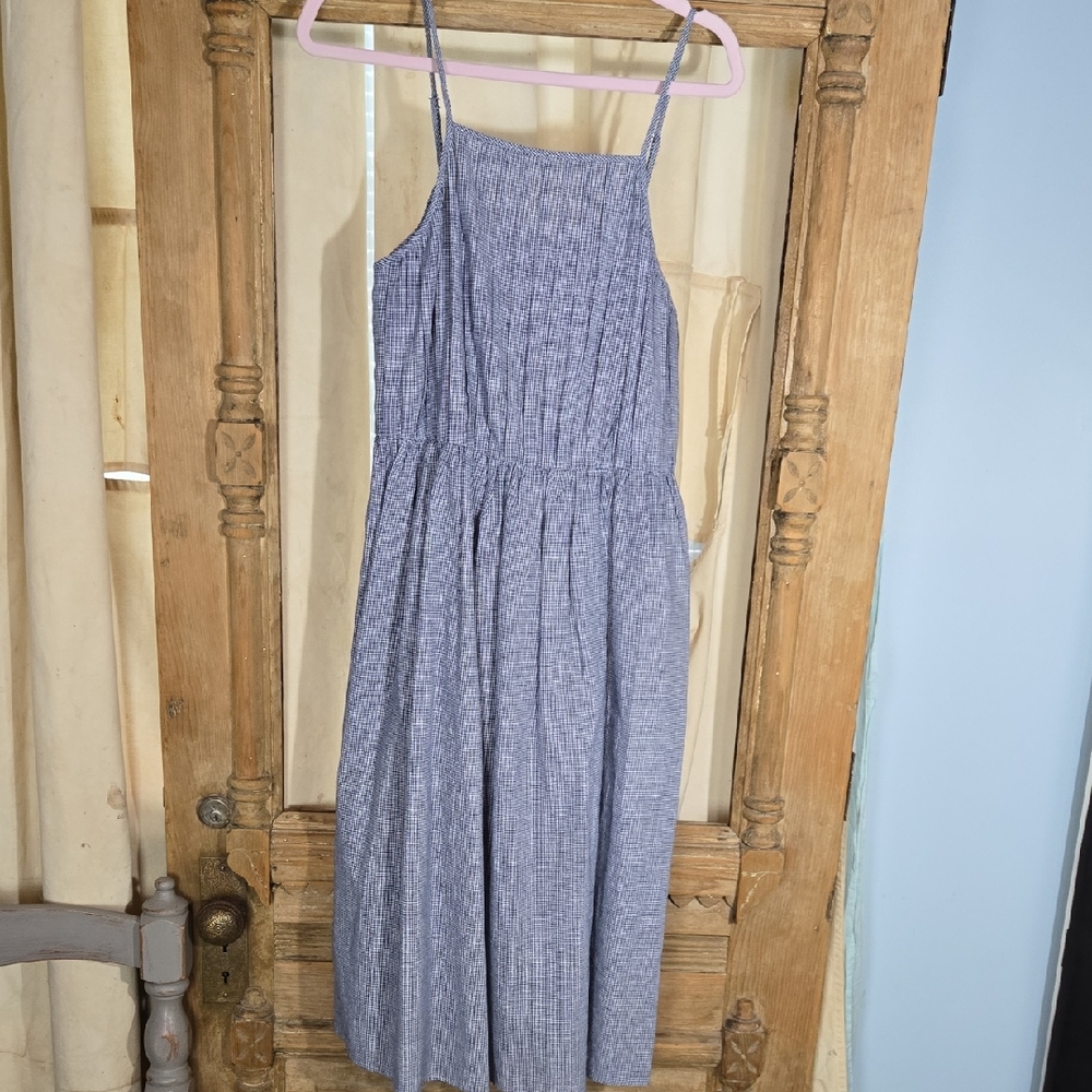 Cremieux Blue And White Gingham Sundress Size 4